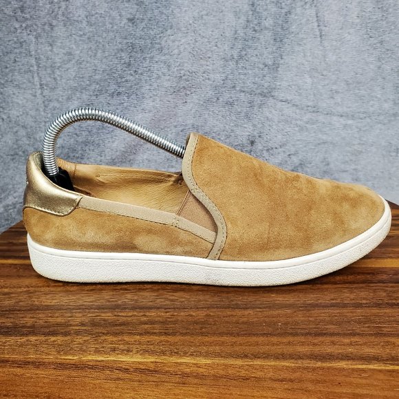 UGG Shoes - Ugg Shoes Womens 9.5 Brown Gold Suede Leather Cas Casual Comfort Slip On Sneaker
